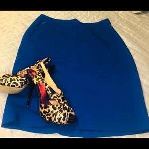 Cobalt blue pencil skirt